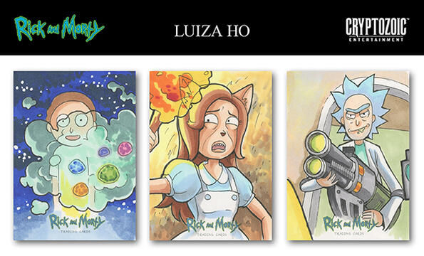 Sample of some sketch cards drawn for the Cryptozoic's Rick and Morty Trading Cardscollection. The cards shown here feature Morty, Arthricia and Rick